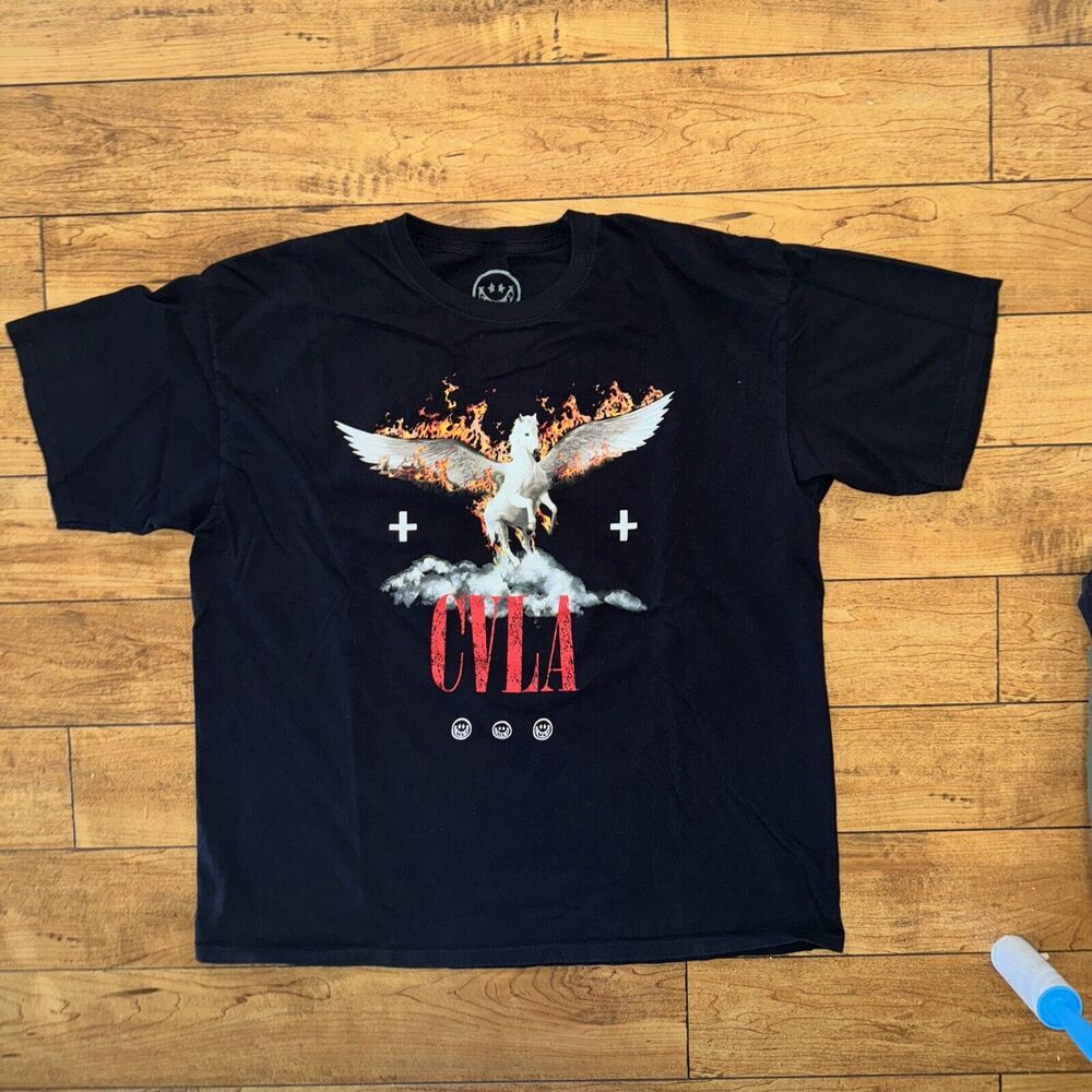 CVLA Pegasus T-Shirt Black 2XL 24x29 Streetwear Athletic Gym
